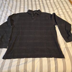Arrow Heavy Polo Long Sleeve Check Pattern Mens Large Thick